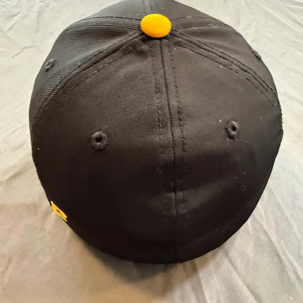 Champro NB Baseball Hat XS/S Black Gold Fitted Youth Team Cap Embroidered